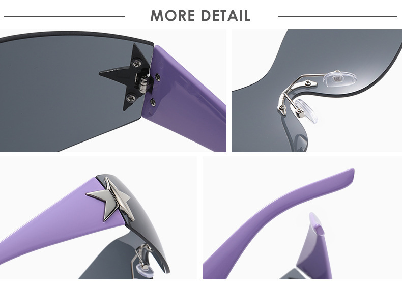 Star-Shaped Retro Sunglasses - Oversized Unisex Glasses / $1.97 per pair (Wholesale Price) Details and Specifications