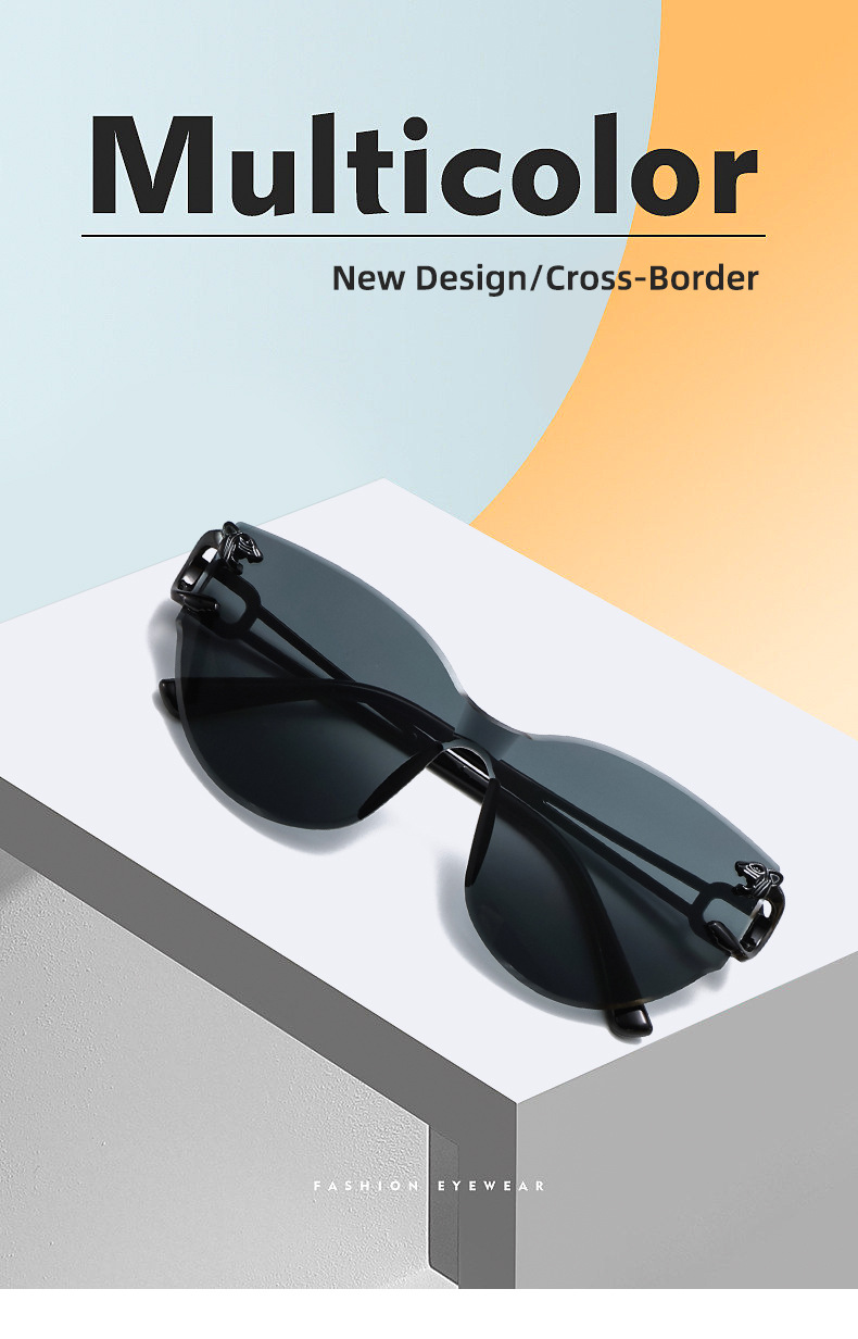 Frameless Leopard Print Sunglasses - Trendy UV Protection / $1.03 per pair (Wholesale Price) Custom Eyewear