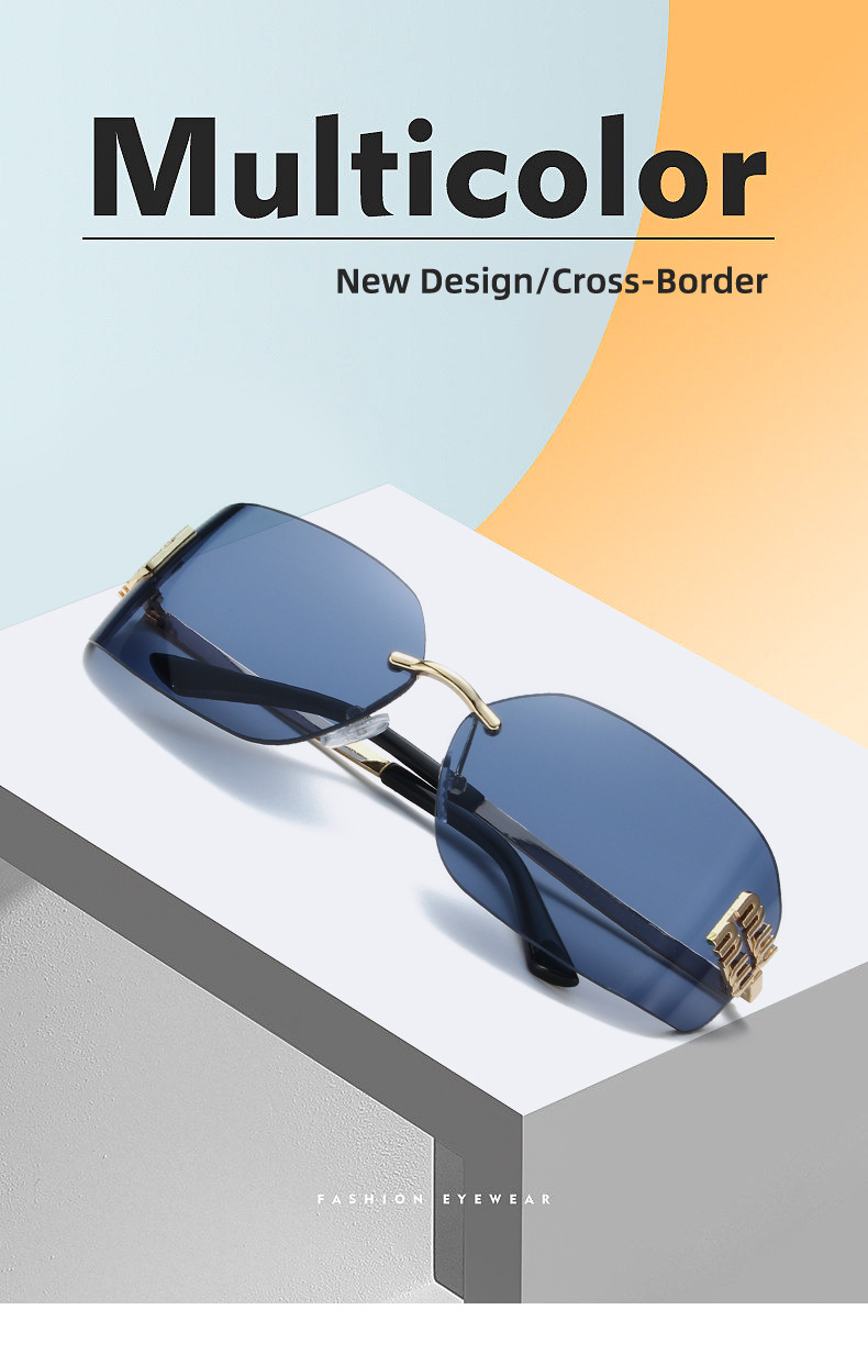 Retro Round-Square Sunglasses - High-End Letter Decor / $1.97 per pair (Wholesale Price) Custom Eyewear