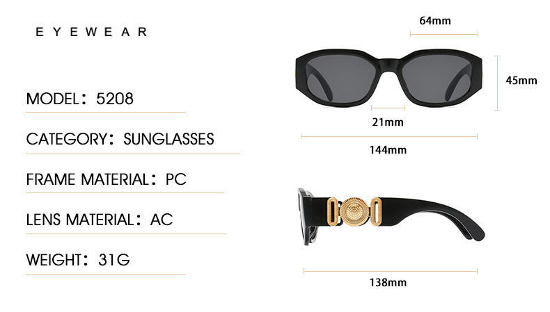 Small Frame Sunglasses - Retro Polygonal Trendy Glasses / $0.73 per pair (Wholesale Price) Details and Specifications