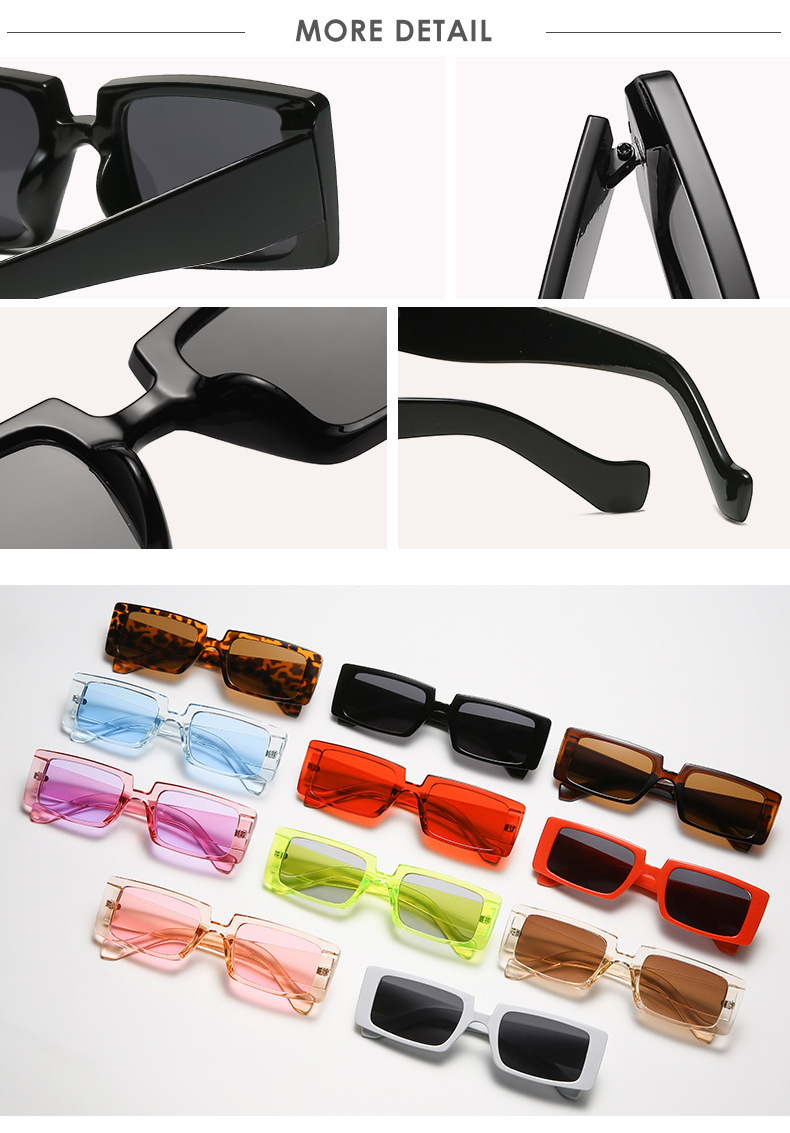 Retro Square Sunglasses / $0.74 per pair (Wholesale Price) Details and Specifications