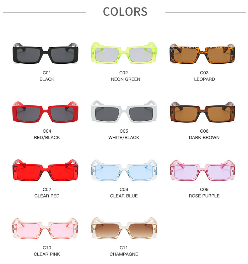 Retro Square Sunglasses / $0.74 per pair (Wholesale Price) Details and Specifications