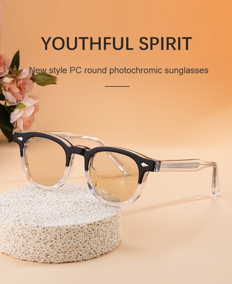Chic Women's Square Photochromic Sunglasses - Euro-American Fashion, Acetate Frames with Pin Hinges, and UV Protection for Outdoor Use. Details and Specifications