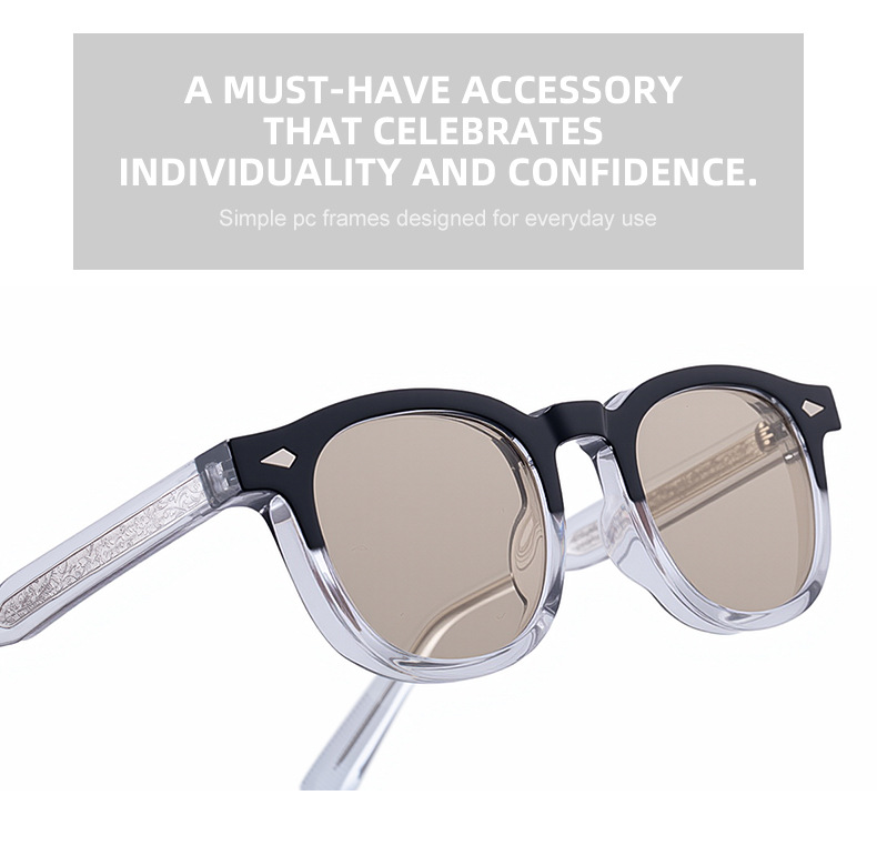 Chic Women's Square Photochromic Sunglasses - Euro-American Fashion, Acetate Frames with Pin Hinges, and UV Protection for Outdoor Use. Details and Specifications