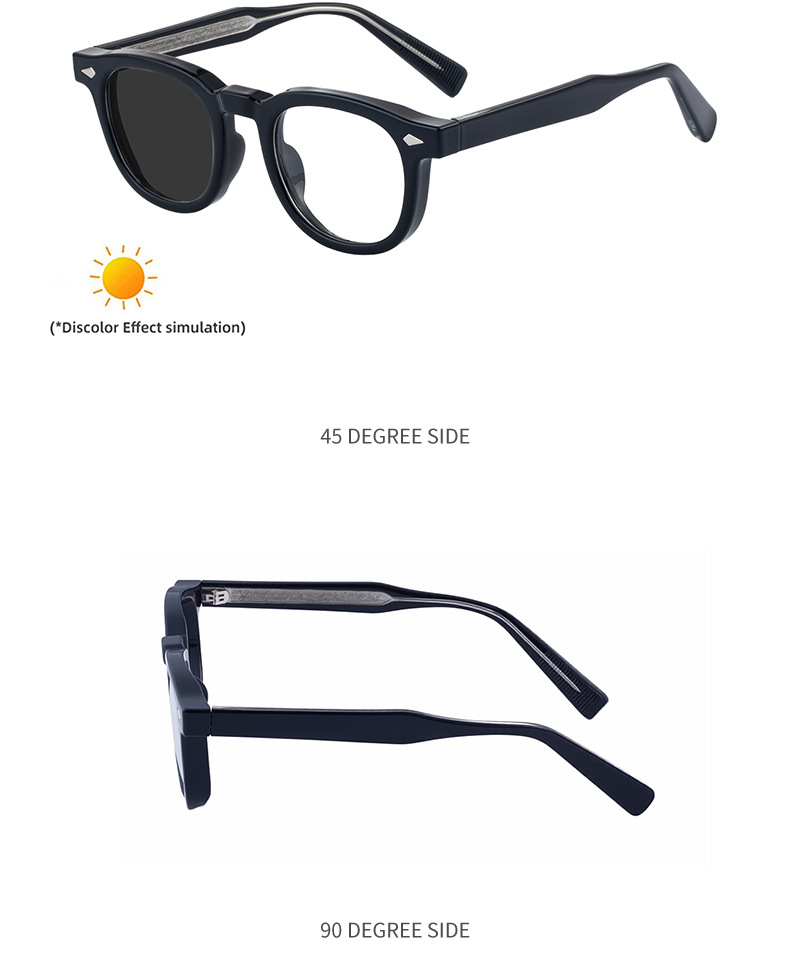 Chic Women's Square Photochromic Sunglasses - Euro-American Fashion, Acetate Frames with Pin Hinges, and UV Protection for Outdoor Use. Details and Specifications