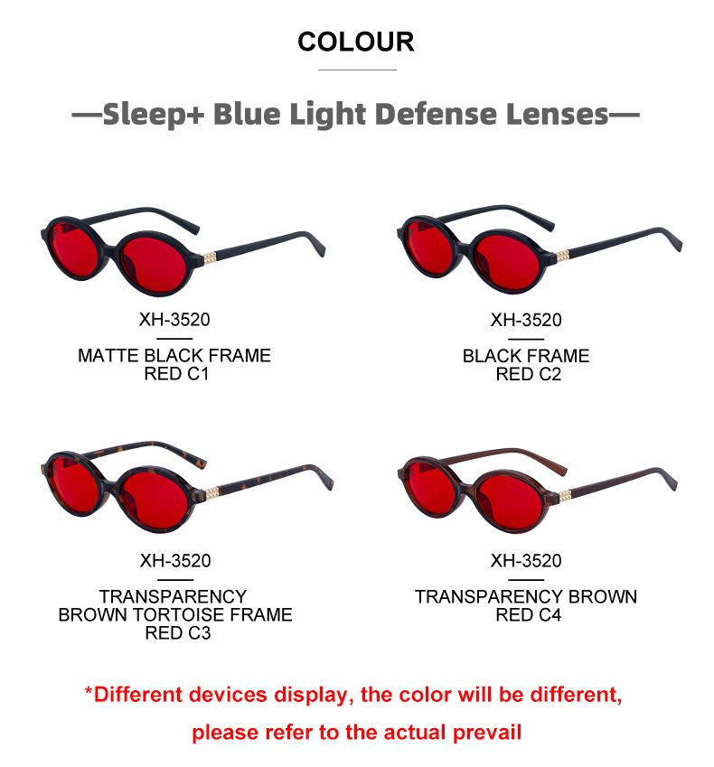 2026 New Red Dual-Use Glasses - Fashion Oval Frames for Blue Light Blocking Details and Specifications
