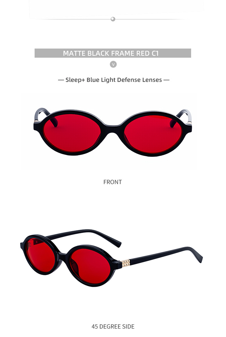 2026 New Red Dual-Use Glasses - Fashion Oval Frames for Blue Light Blocking Details and Specifications