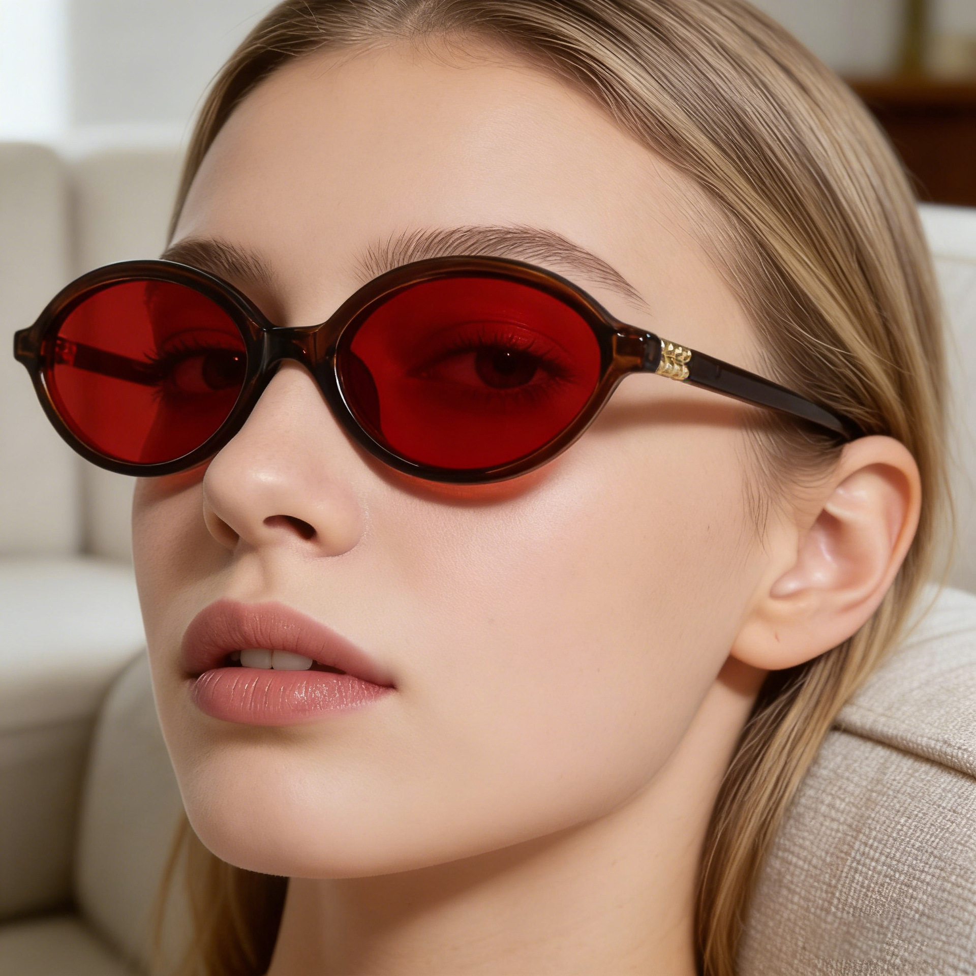 2026 New Red Dual-Use Glasses - Fashion Oval Frames for Blue Light Blocking Custom Eyewear
