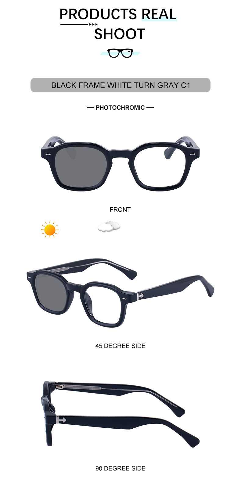 Chic Women's Mini Square Photochromic Sunglasses. Personalized Street Style Shades with UV400 Protection for Outdoor Looks Details and Specifications