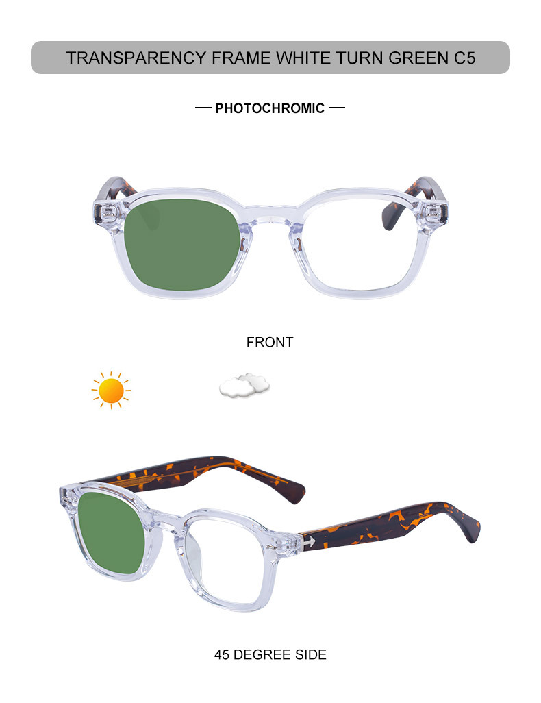 Chic Women's Mini Square Photochromic Sunglasses. Personalized Street Style Shades with UV400 Protection for Outdoor Looks Details and Specifications