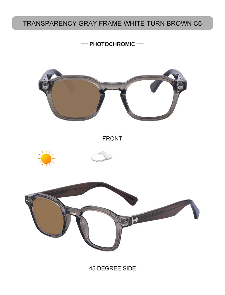 Chic Women's Mini Square Photochromic Sunglasses. Personalized Street Style Shades with UV400 Protection for Outdoor Looks Details and Specifications