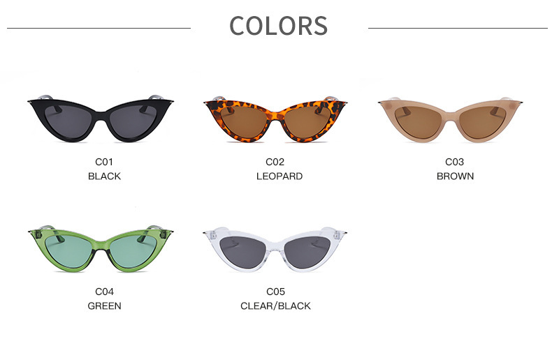 New Fashion Small Frame Cat-Eye Sunglasses / $0.74 per pair (Wholesale Price) Details and Specifications