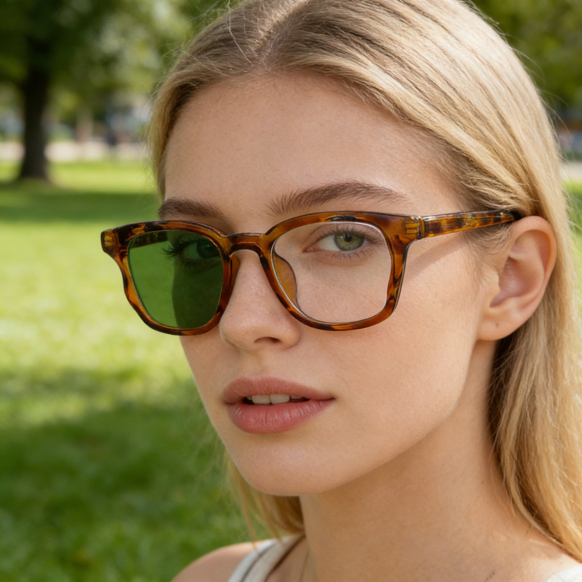 Trendy Women's Square Photochromic Sunglasses – EU/US Style Propionate Frame with Insert Pins for Outdoor UV Protection Details and Specifications