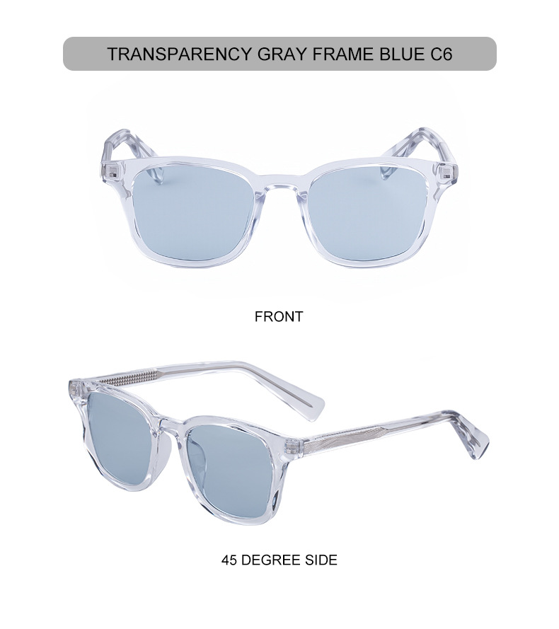 Trendy Women's Square Sunglasses - Unique Versatile Style, Premium Propionate Frame with Signature Pin Temples Details and Specifications