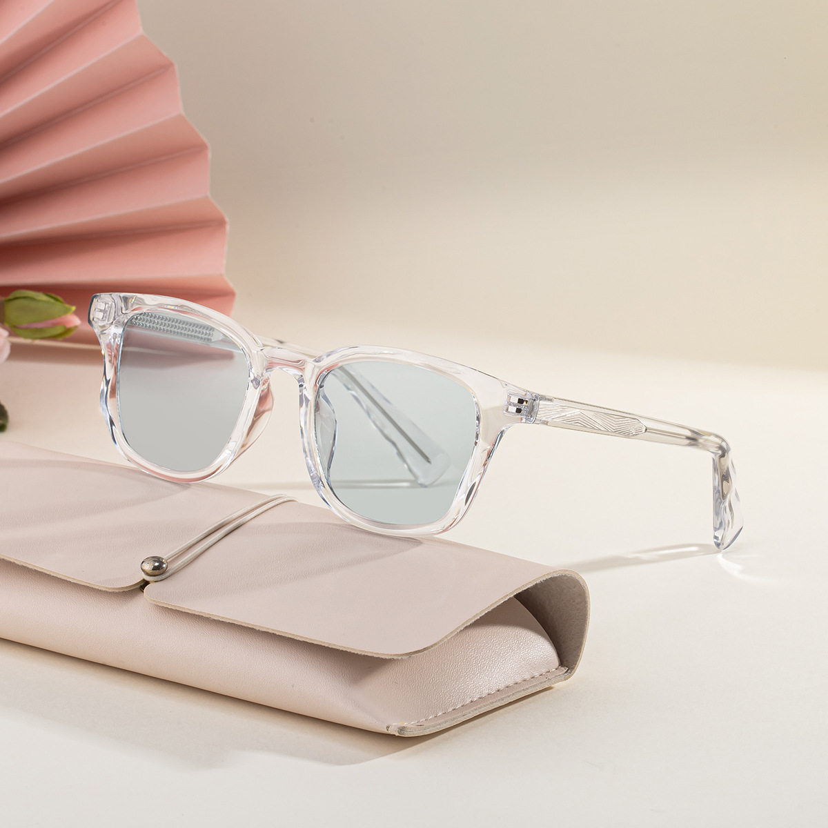 Trendy Women's Square Sunglasses - Unique Versatile Style, Premium Propionate Frame with Signature Pin Temples Custom Eyewear