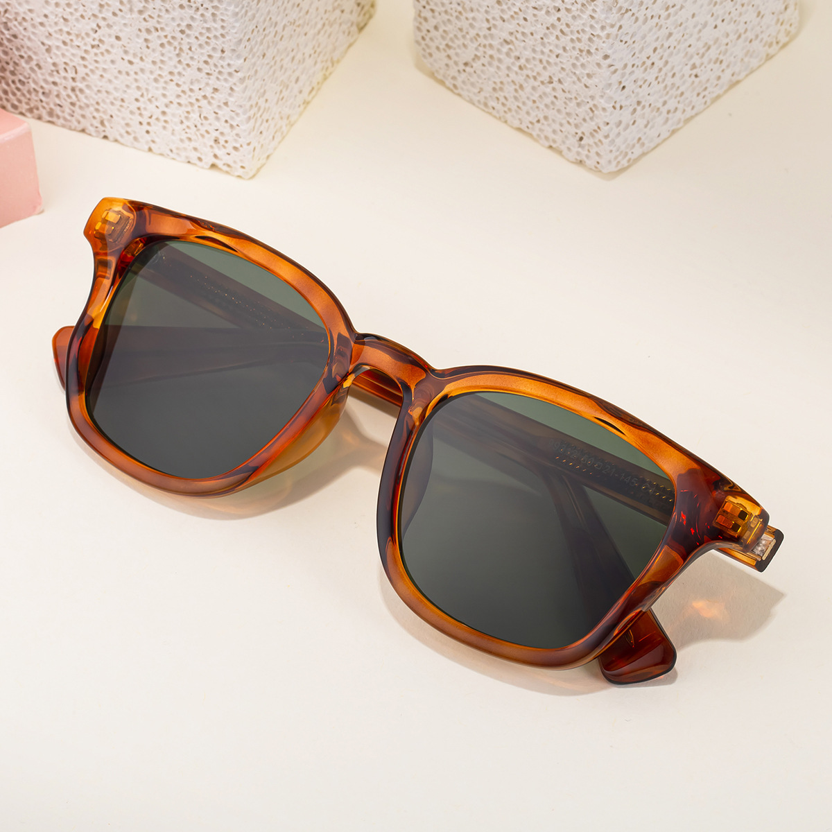 Trendy Women's Square Sunglasses - Unique Versatile Style, Premium Propionate Frame with Signature Pin Temples Custom Eyewear