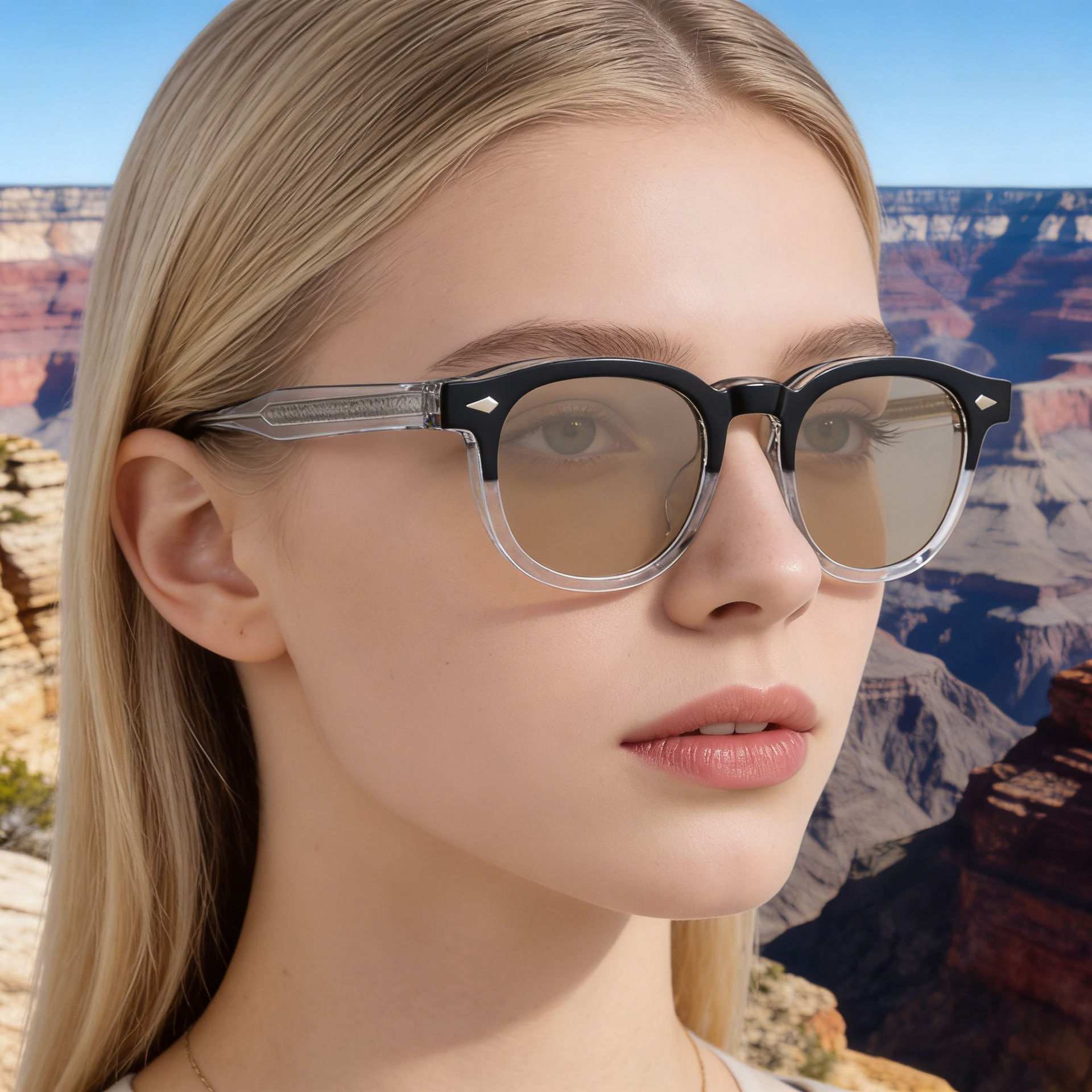 Trendy Women's Oval Sunglasses - Unique Propionate Frame with Metal Pin Temples – Stylish UV400 Sun Protection Custom Eyewear