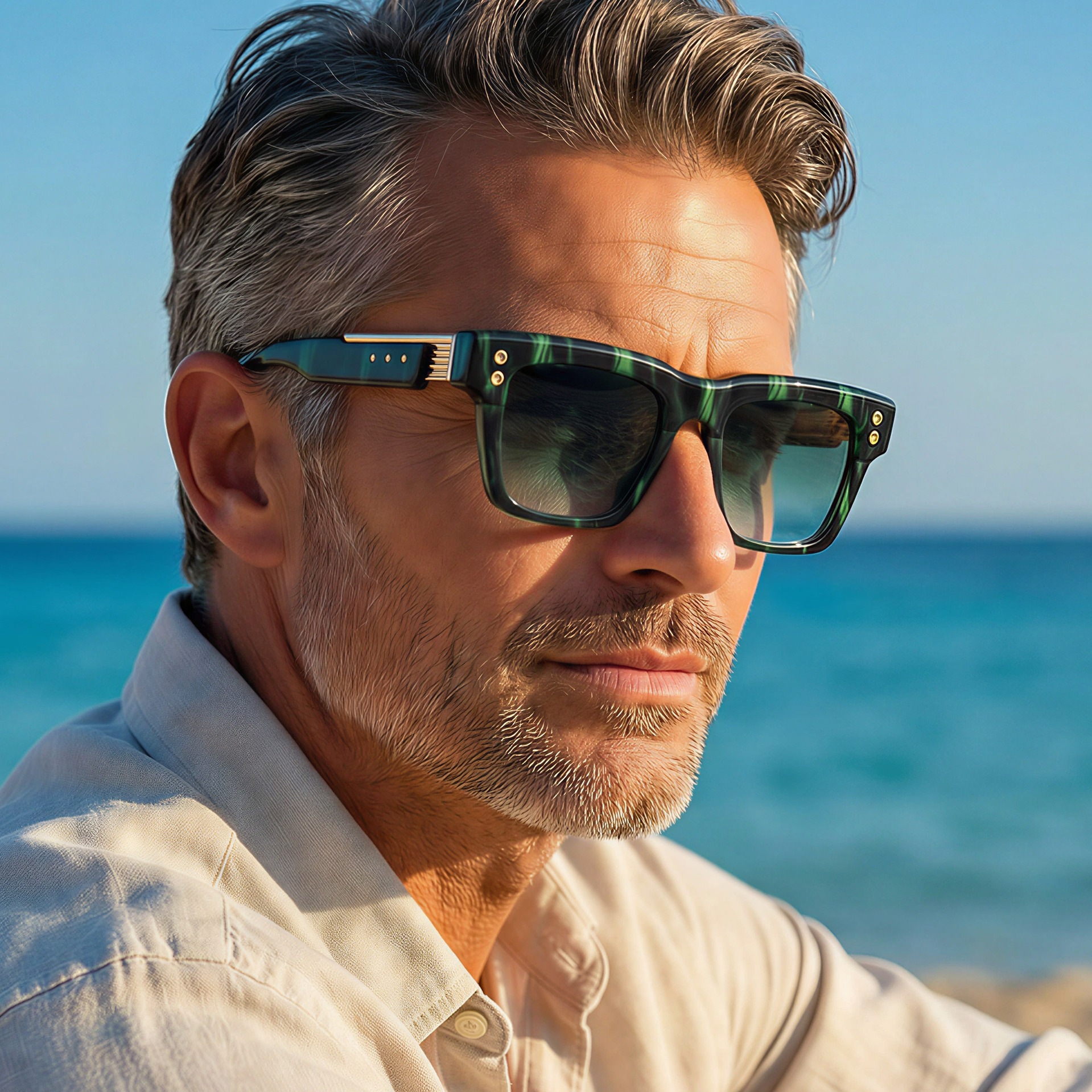 Men's Retro Square Photochromic Sunglasses - EU/US Fashion Style, Unique Design & UV400 Protection for Outdoor Activities Custom Eyewear