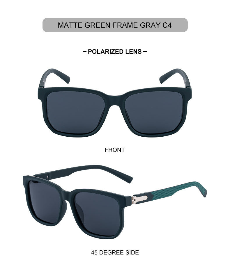 Men's Retro Square Polarized Sunglasses - Trendy Fashion Frame, Anti-Glare for Driving & Outdoor UV400 Protection Details and Specifications