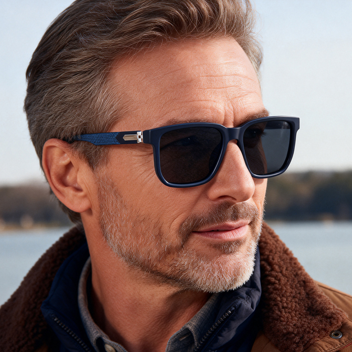 Men's Retro Square Polarized Sunglasses - Trendy Fashion Frame, Anti-Glare for Driving & Outdoor UV400 Protection Custom Eyewear