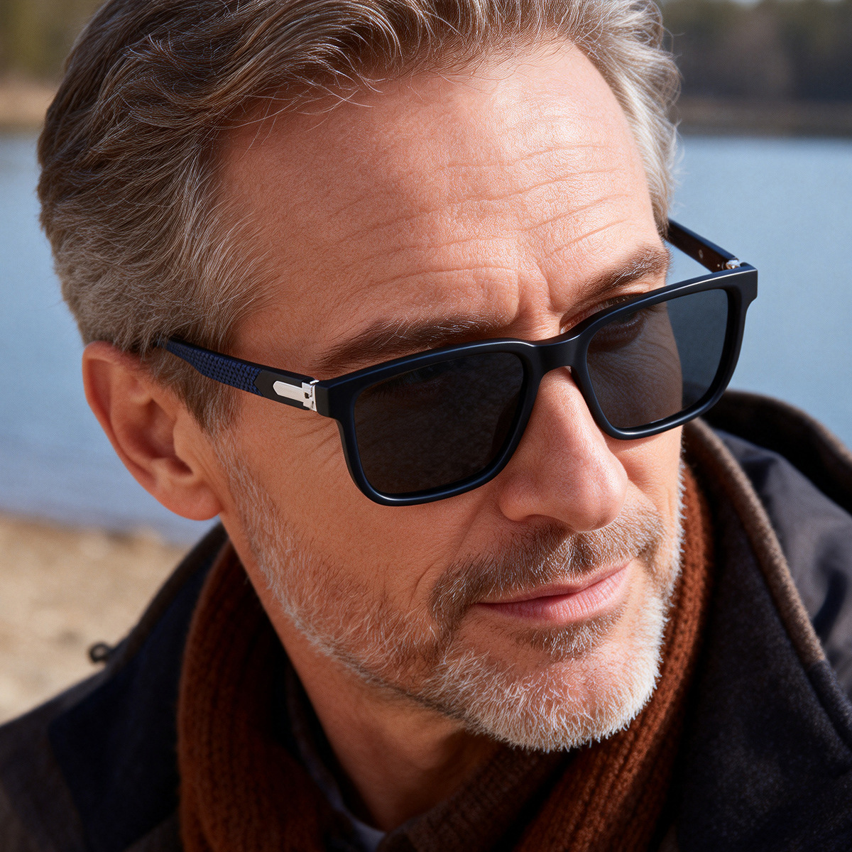 Men's Retro Square Polarized Sunglasses - Trendy Fashion Frame, Anti-Glare for Driving & Outdoor UV400 Protection Custom Eyewear