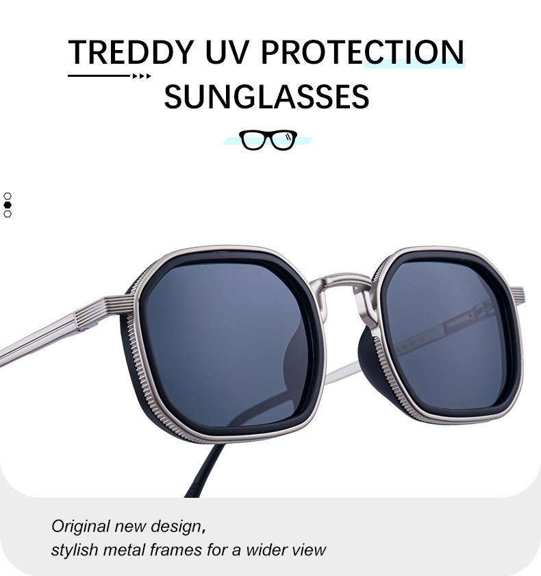 Men's Retro Square Sunglasses - Trendy Unique Style, Flexible Spring Hinge Temples & UV400 Sun Protection for Outdoor Wear Details and Specifications