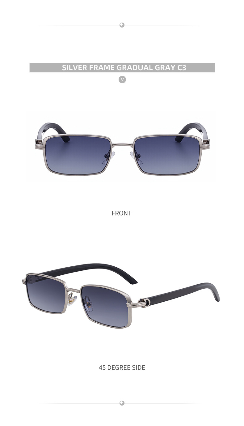 Men's Trendy Square Sunglasses - Stylish Zinc Alloy Frame, Durable & Lightweight with UV400 Protection for Outdoor Activities Details and Specifications