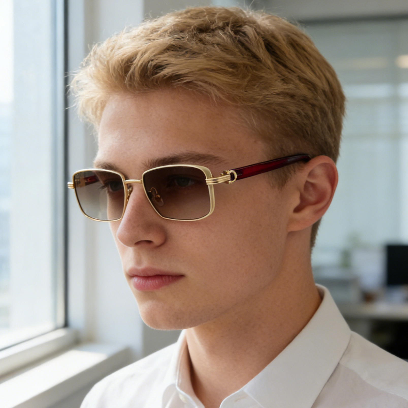 Men's Trendy Square Sunglasses - Stylish Zinc Alloy Frame, Durable & Lightweight with UV400 Protection for Outdoor Activities Custom Eyewear