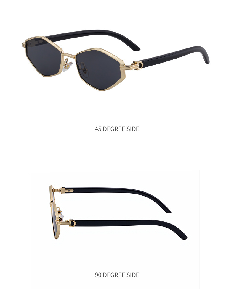 Women's Trendy Polygon Sunglasses - Unique Geometric Metal Frame – Chic Street Style & UV400 Sun Protection Details and Specifications