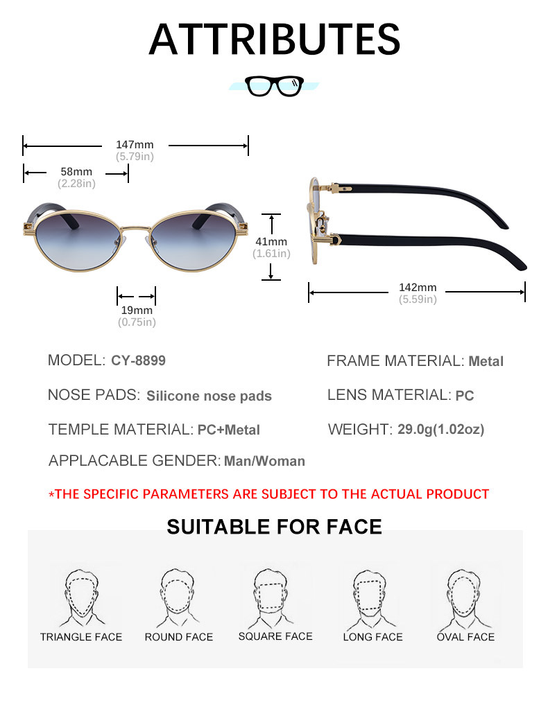 Women's Trendy Oval Full-Frame Sunglasses - Unique Design, Versatile All-Match Style & UV400 Protection for Outdoor Activities Details and Specifications