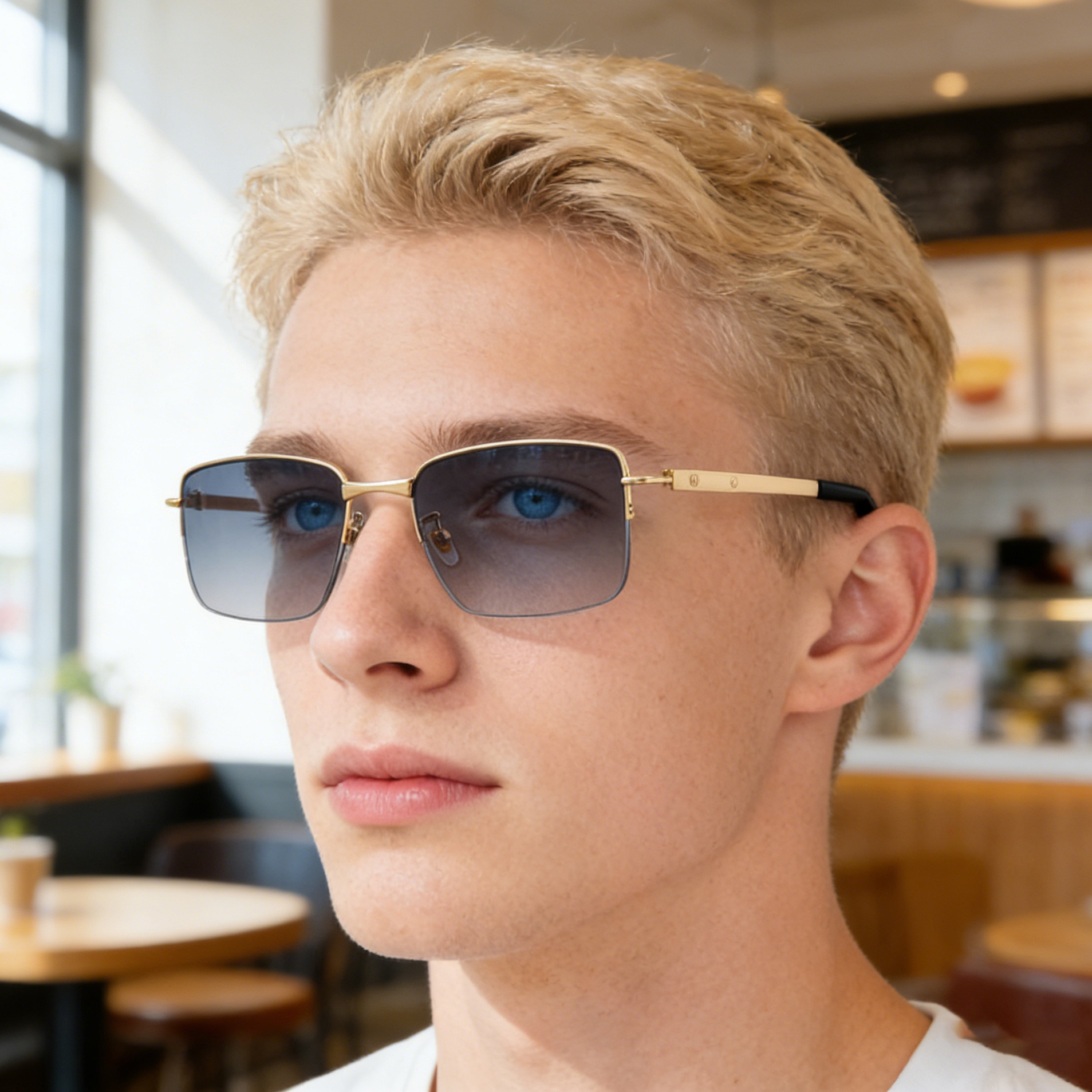 Men's Trendy Square Sunglasses - Unique Metal Frame Design – Stylish Outdoor Sun Protection & UV400 Shades Details and Specifications