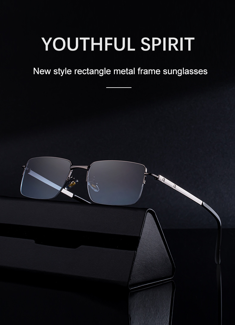 Men's Trendy Square Sunglasses - Unique Metal Frame Design – Stylish Outdoor Sun Protection & UV400 Shades Details and Specifications