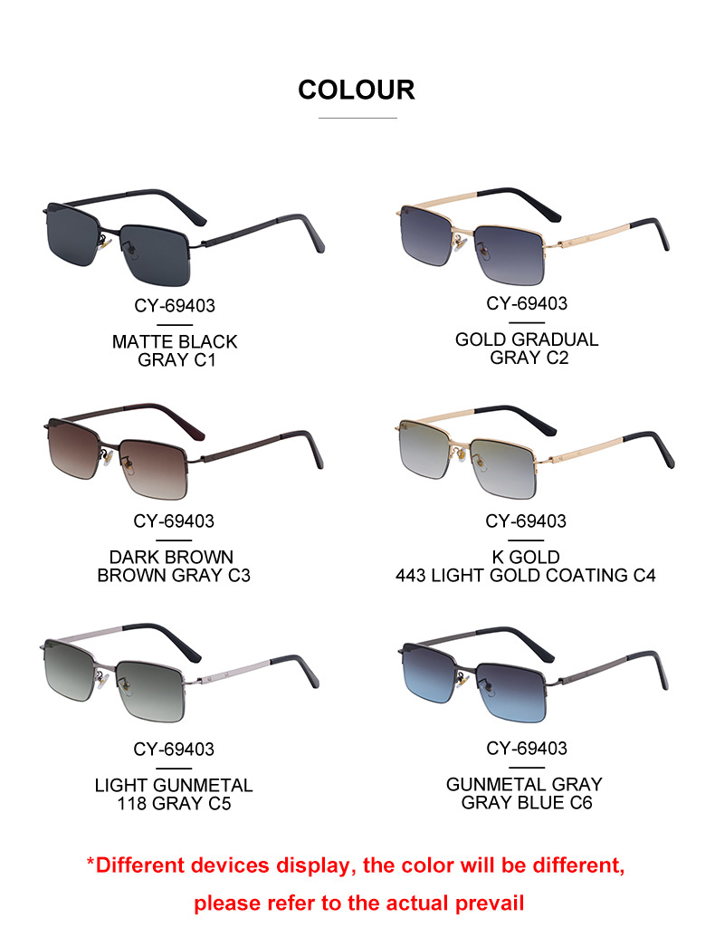 Men's Trendy Square Sunglasses - Unique Metal Frame Design – Stylish Outdoor Sun Protection & UV400 Shades Details and Specifications