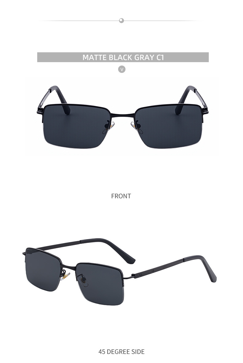 Men's Trendy Square Sunglasses - Unique Metal Frame Design – Stylish Outdoor Sun Protection & UV400 Shades Details and Specifications