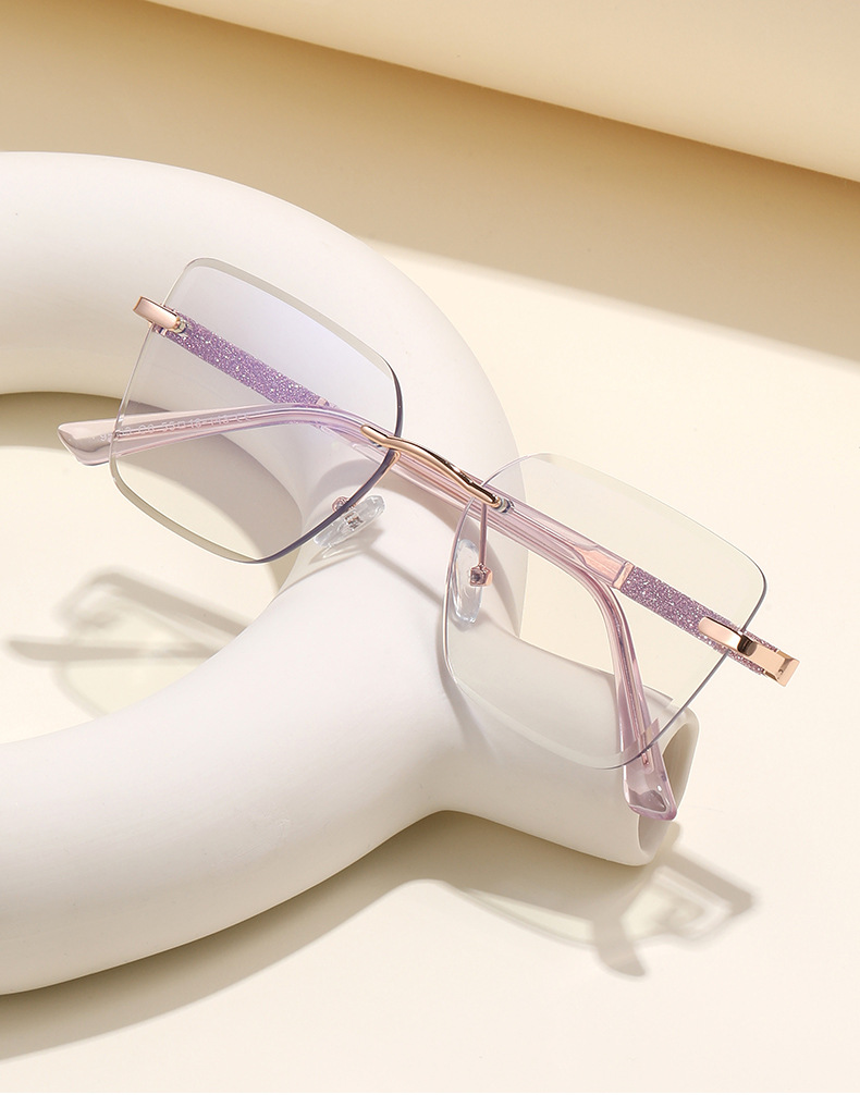 Women's Trendy Square Rimless Photochromic Sunglasses - Thickened Impact-Resistant Lenses with Flexible Spring Hinges – All-Day Comfort & UV Protection Details and Specifications