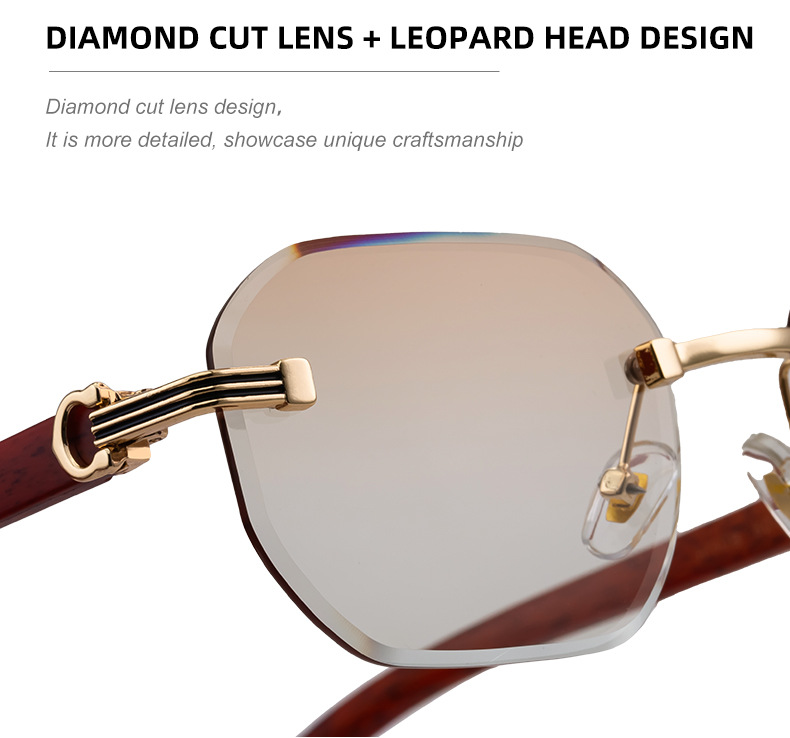 Men's Trendy Rimless Photochromic Sunglasses - Unique High-End Outdoor Eyewear with Adaptive UV Protection – Lightweight & Stylish Details and Specifications