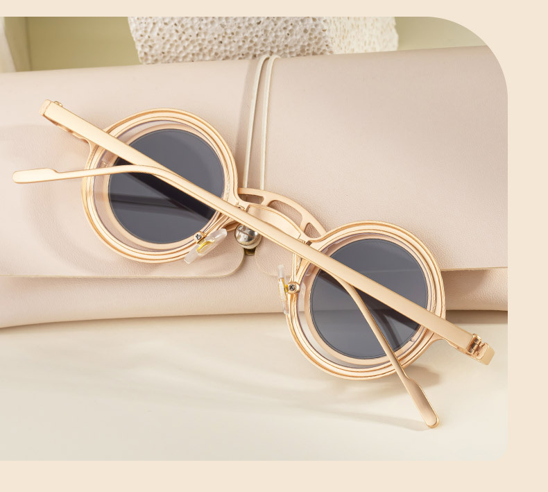 Men's Stylish Round Clip-On Sunglasses - Magnetic Attachment with Metal Temples – High-End Retro Sun Protection Eyewear Details and Specifications
