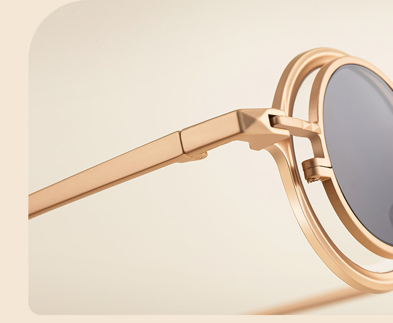Men's Stylish Round Clip-On Sunglasses - Magnetic Attachment with Metal Temples – High-End Retro Sun Protection Eyewear Details and Specifications