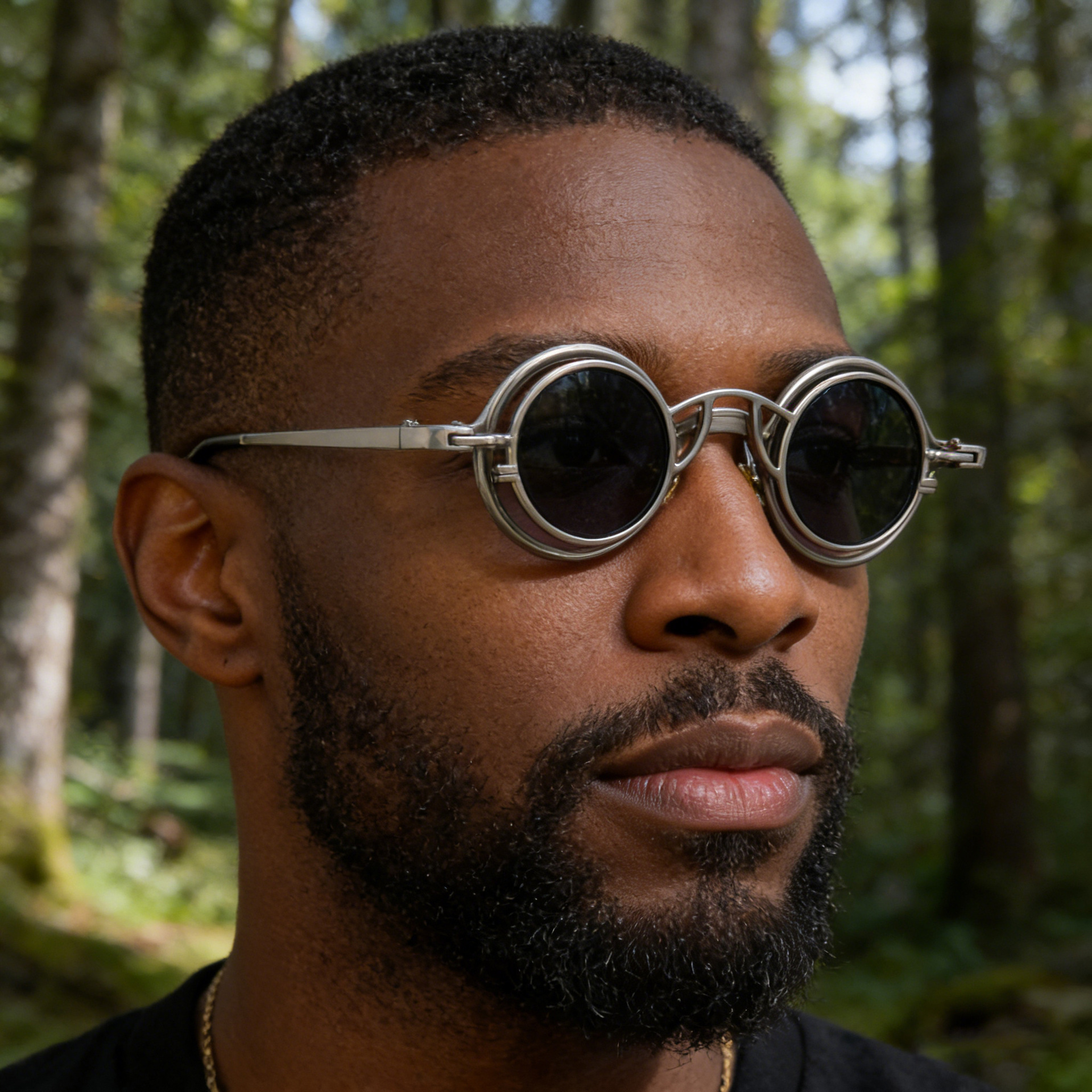 Men's Stylish Round Clip-On Sunglasses - Magnetic Attachment with Metal Temples – High-End Retro Sun Protection Eyewear Custom Eyewear