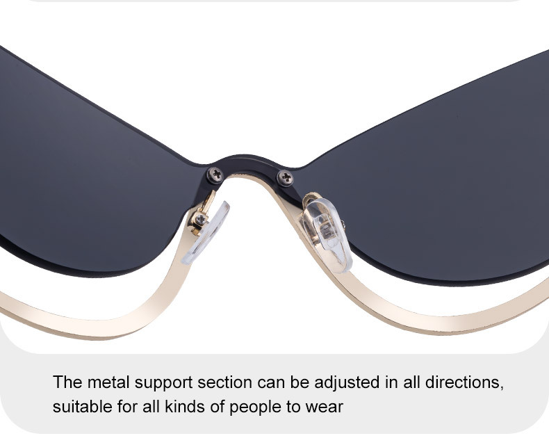 Women's Trendy Rimless Cat-Eye Sunglasses - Unique High-End Rhinestone Embellished Eyewear – Stylish Outdoor Street Fashion Sun Protection Details and Specifications