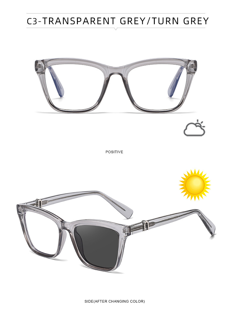 New Women's Cat-Eye Photochromic Sunglasses – Unique Trendy Premium Style for Outdoor UV Protection Details and Specifications