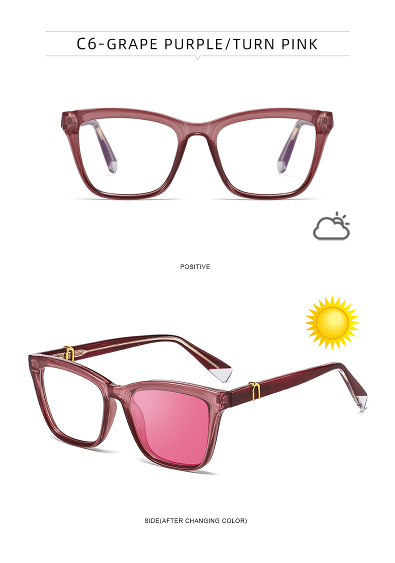 New Women's Cat-Eye Photochromic Sunglasses – Unique Trendy Premium Style for Outdoor UV Protection Details and Specifications