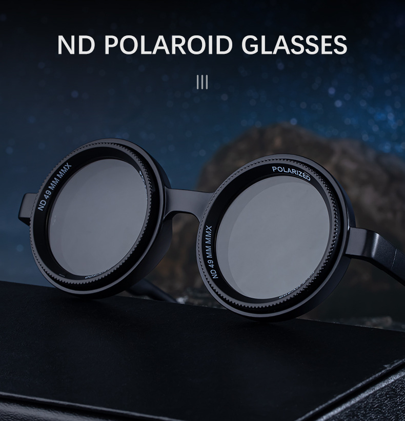 New Men's Round Frame Night Driving Glasses – Adjustable ND Variable Focus Polarized Sunglasses Details and Specifications