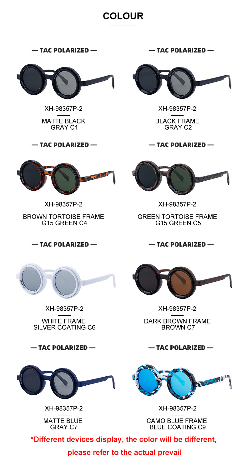 New Men's Round Frame Night Driving Glasses – Adjustable ND Variable Focus Polarized Sunglasses Details and Specifications