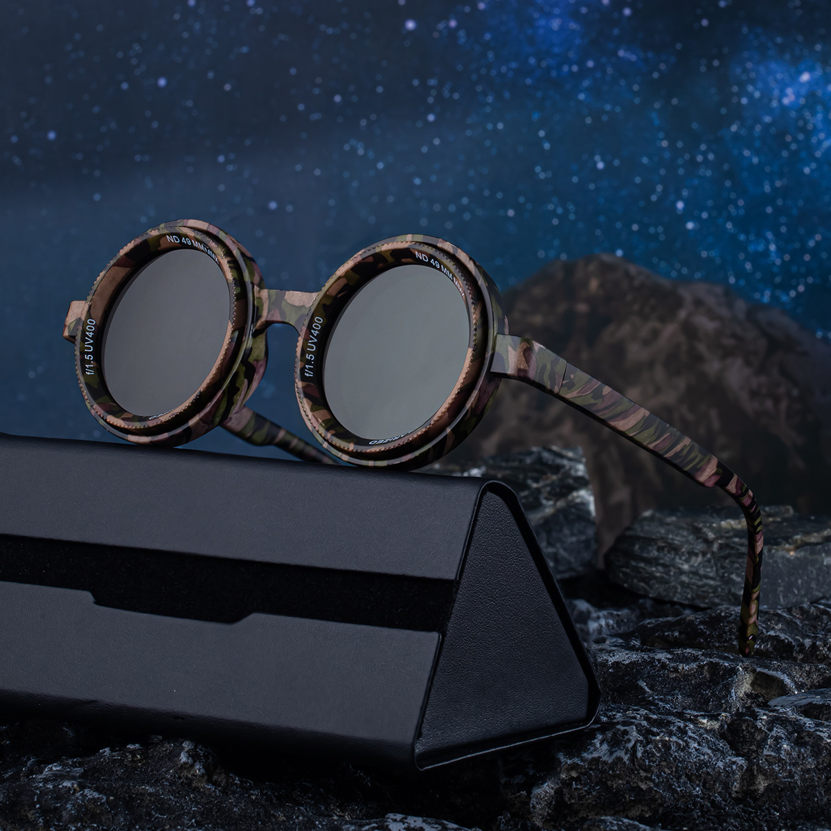 New Men's Round Frame Night Driving Glasses – Adjustable ND Variable Focus Polarized Sunglasses Custom Eyewear