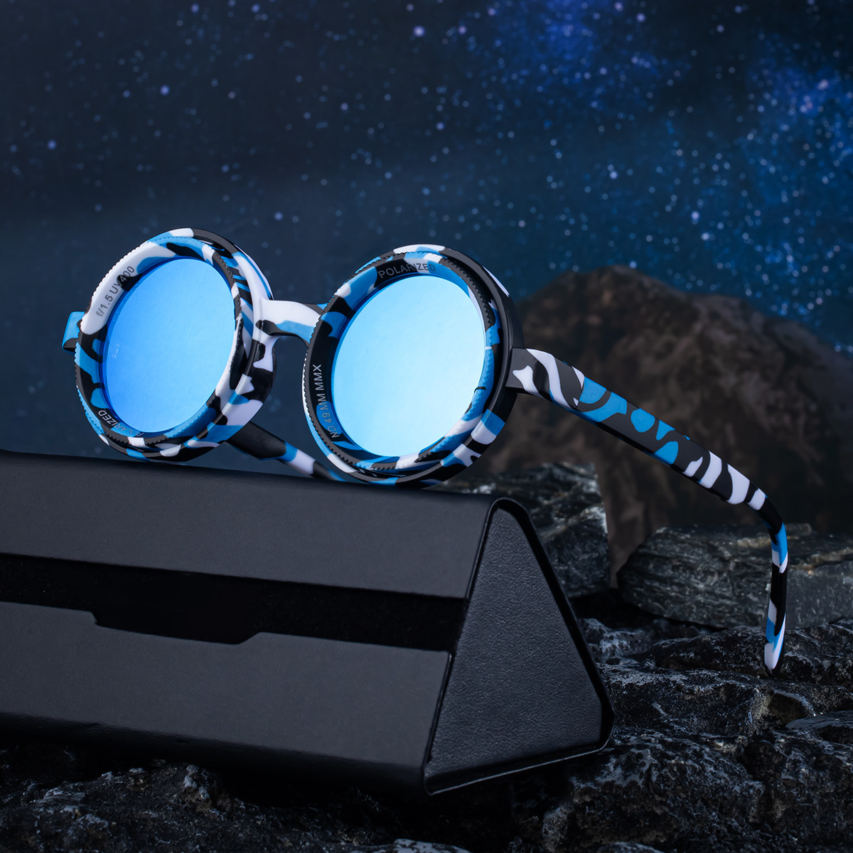 New Men's Round Frame Night Driving Glasses – Adjustable ND Variable Focus Polarized Sunglasses Custom Eyewear