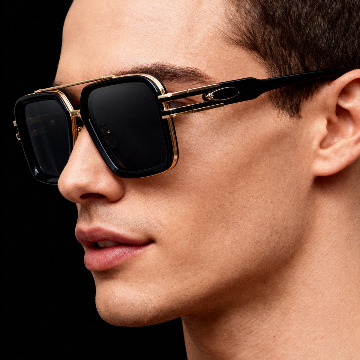 Men's Retro Square Sunglasses with Double Bridge - New High-End Fashion Eyewear for Outdoor Sun Protection – Stylish Male Shades Details and Specifications