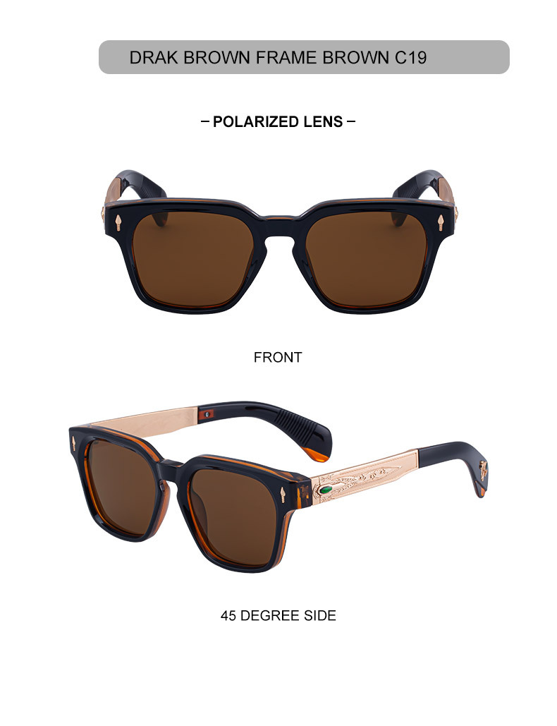 Men's Retro Square Polarized Sunglasses - New High-End Fashion Eyewear with Unique Design – Premium UV Protection Shades for Outdoor Details and Specifications