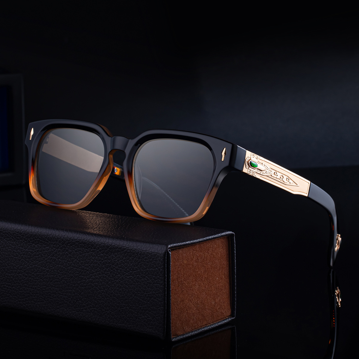 Men's Retro Square Polarized Sunglasses - New High-End Fashion Eyewear with Unique Design – Premium UV Protection Shades for Outdoor Custom Eyewear