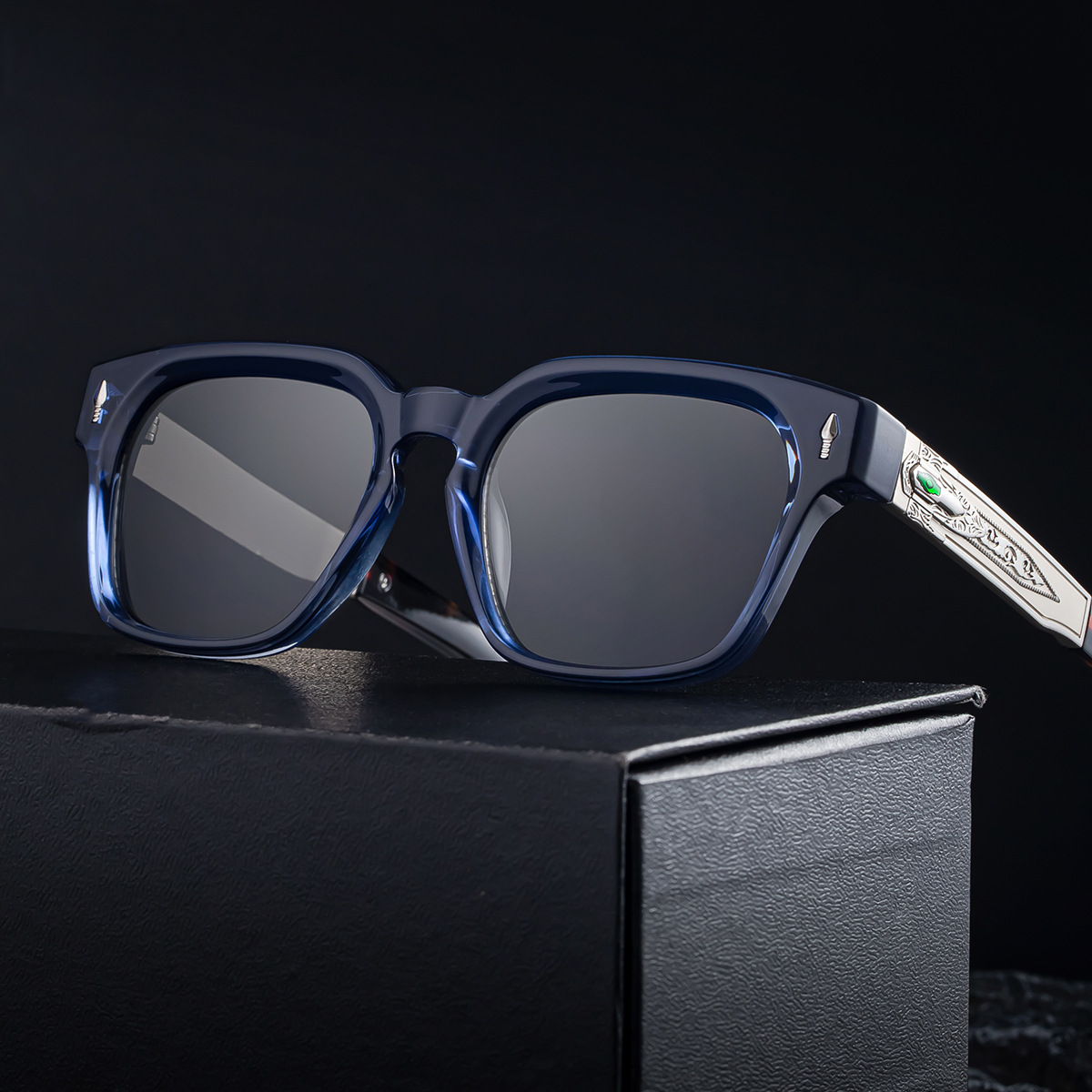 Men's Retro Square Polarized Sunglasses - New High-End Fashion Eyewear with Unique Design – Premium UV Protection Shades for Outdoor Custom Eyewear